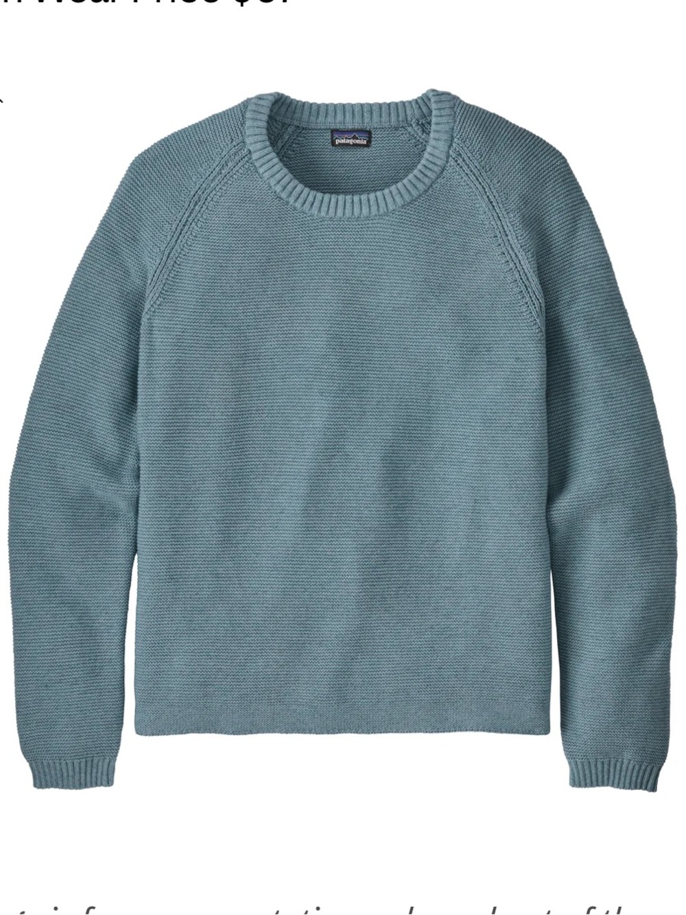 Patagonia Long-Sleeved Organic Cotton Spring Sweater Medium